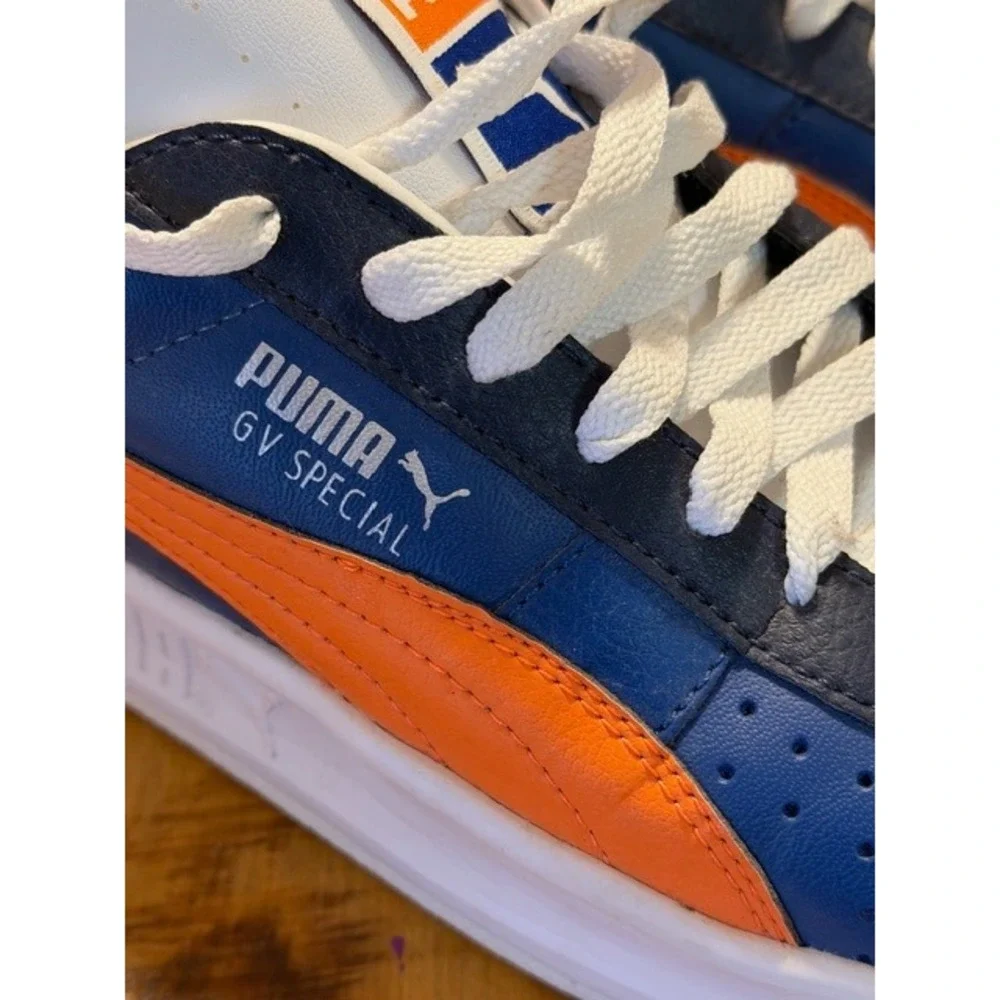 Puma GV Special Mens Blue Orange‎ Leather Tennis SneakerS Size 9